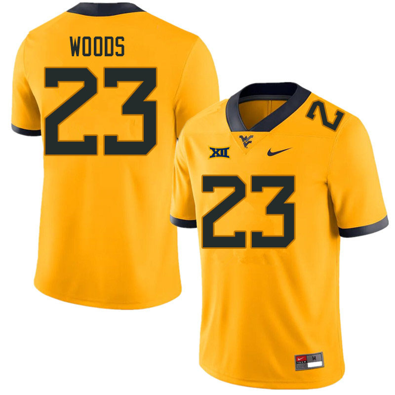 Men #23 Charles Woods West Virginia Mountaineers College Football Jerseys Sale-Gold
